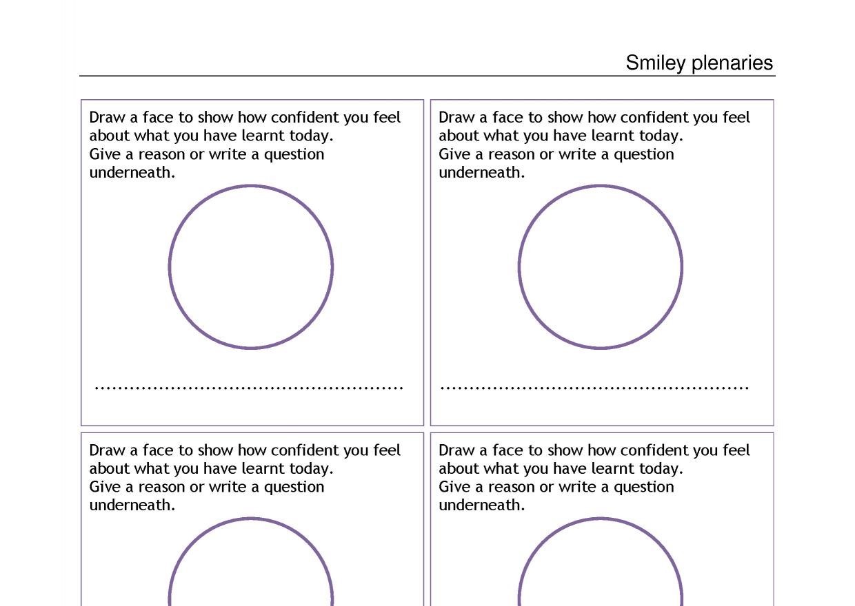 Emoji exit cards - Smiley plenary cards