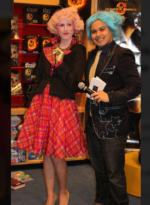 Effie Trinket from the Hunger Games World Book Day costume idea for adults