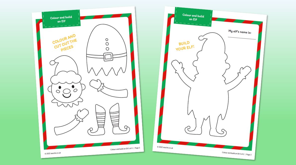 Build your own Christmas elf craft activity