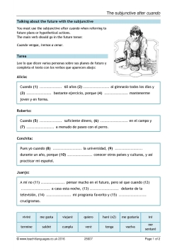 The subjunctive after 'cuando' The subjunctive after 'cuando'