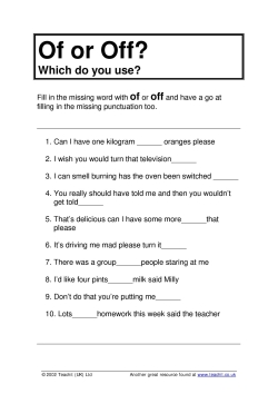 Of or off? Which do you use? Of or off? Which do you use?